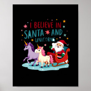 Kerstmis Ik Geloof In Sinterklaas En Eenhoorns Fun Poster