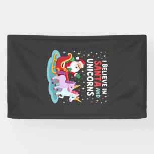 Kerstmis Ik Geloof In Sinterklaas En Eenhoorns Fun Spandoek