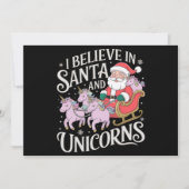 Kerstmis Ik Geloof In Sinterklaas En Eenhoorns Xma Feestdagenkaart (Voorkant)
