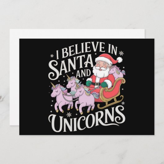 Kerstmis Ik Geloof In Sinterklaas En Eenhoorns Xma Feestdagenkaart (Voorkant / Achterkant)