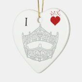 Kerstmis Ik Hart Pageant Kroon Keramisch Ornament (Links)