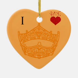 Kerstmis Ik Hart Paginaant Kroon Keramisch Ornament