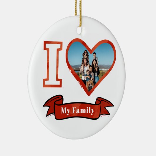 Kerstmis Ik hou van de persoonlijke foto van mijn  Keramisch Ornament (Rechts)