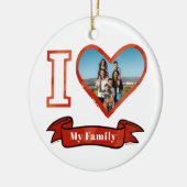 Kerstmis Ik hou van de persoonlijke foto van mijn  Keramisch Ornament (Links)