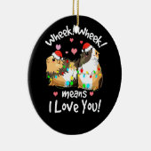 Kerstmis Ik hou van Guinee-Bisschoppen Cavy Keramisch Ornament (Rechts)