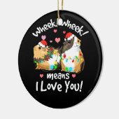 Kerstmis Ik hou van Guinee-Bisschoppen Cavy Keramisch Ornament (Links)