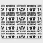 Kerstmis, ik hou van m'n vriendje cadeaupapier (Vlak)