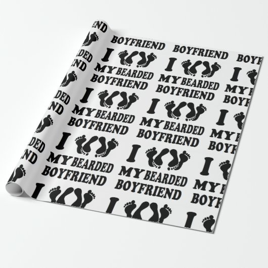 Kerstmis, ik hou van m'n vriendje cadeaupapier (Uitgerold)