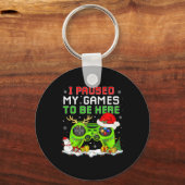 Kerstmis Ik pauzeerde mijn spel om hier leuke game Sleutelhanger (Voorkant)