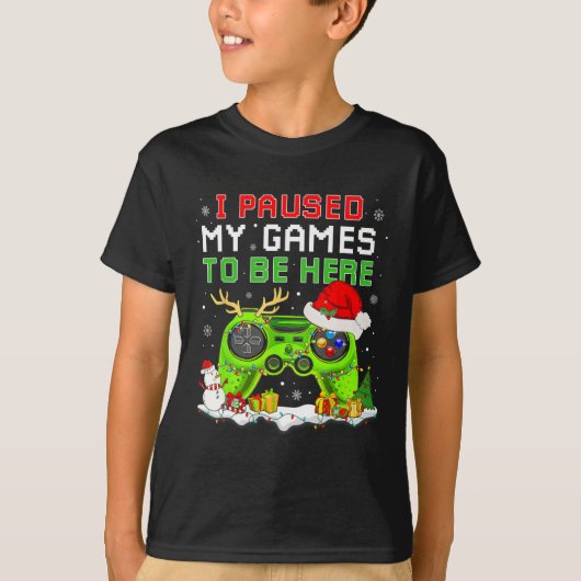 Kerstmis Ik pauzeerde mijn spel om hier leuke game T-shirt (Voorkant)