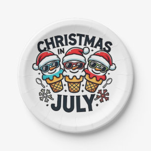 Kerstmis in 4 juli ijs USA Papieren Bordje