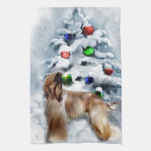 Kerstmis in Afghanistan Theedoek (Verticaal)