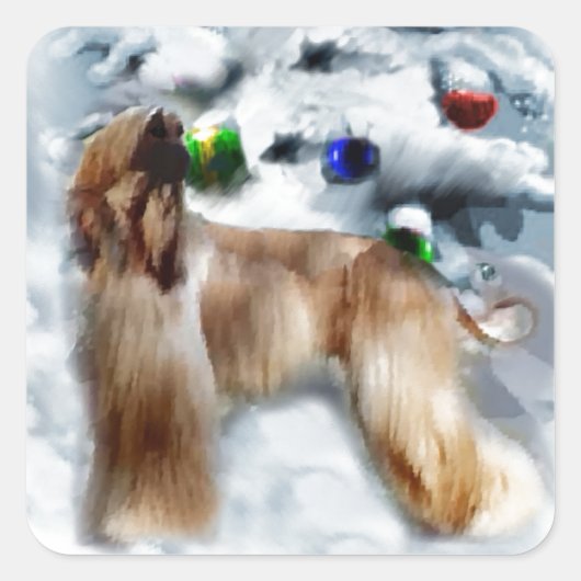 Kerstmis in Afghanistan Vierkante Sticker (Voorkant)