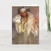 Kerstmis in Amerika Illustratie Alphonse Mucha Feestdagen Kaart (Voorkant)