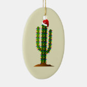 Kerstmis in Arizona Saguaro Cactus Lights Keramisch Ornament (Rechts)