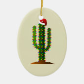Kerstmis in Arizona Saguaro Cactus Lights Keramisch Ornament (Voorkant)