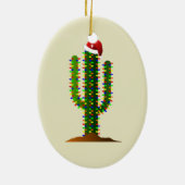 Kerstmis in Arizona Saguaro Cactus Lights Keramisch Ornament (Achterkant)