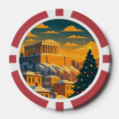 Kerstmis in Athene Poker Chips – Feestelijke Griek (Voorkant)