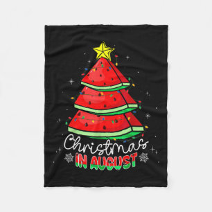 Kerstmis in augustus Funny Watermelon Xmas boom Fleece Deken