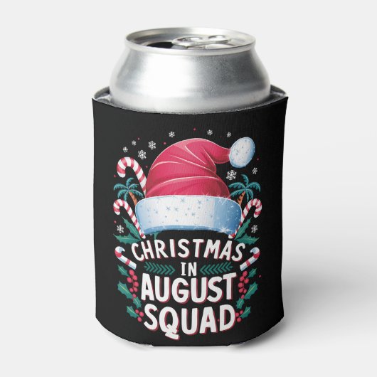 Kerstmis in augustus Squad Grappige Zomer Kerstmis Blikjeskoeler (Blikje Voorkant)