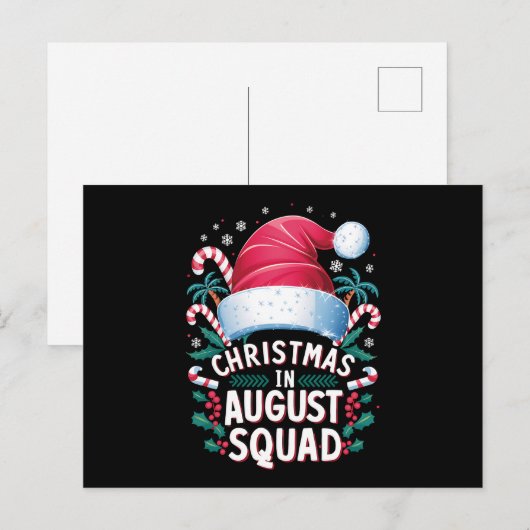 Kerstmis in augustus Squad Grappige Zomer Kerstmis Feestdagenkaart (Voorkant / Achterkant)