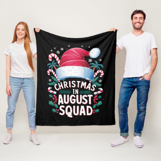 Kerstmis in augustus Squad Grappige Zomer Kerstmis Fleece Deken (In situ)