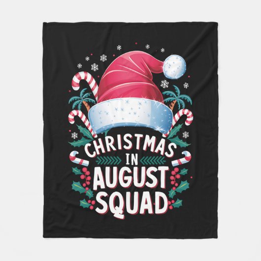 Kerstmis in augustus Squad Grappige Zomer Kerstmis Fleece Deken (Voorkant)