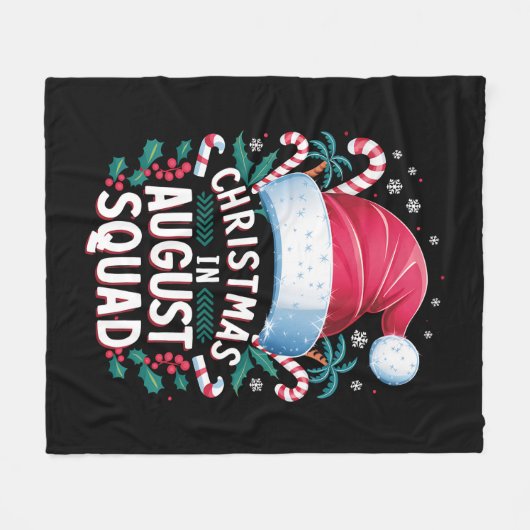 Kerstmis in augustus Squad Grappige Zomer Kerstmis Fleece Deken (Voorkant (Horizontaal))