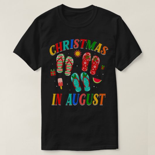 Kerstmis in augustus Teenslipper Family Summer Vac T-shirt (Design voorkant)