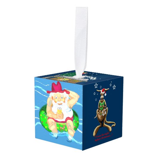 Kerstmis in Australië Kubus Ornament (Voorkant hoekig)