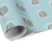 Kerstmis in Australië met sneeuw en een kangoeroe Cadeaupapier (Rol Hoek)