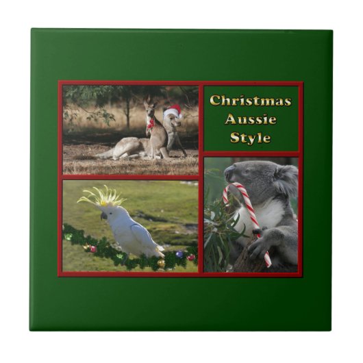 Kerstmis in Australië Tegeltje (Voorkant)