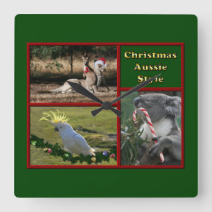 Kerstmis in Australië Vierkante Klok