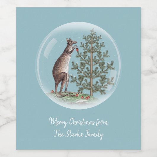 Kerstmis in Australië Wijn Etiket (Enkel label)