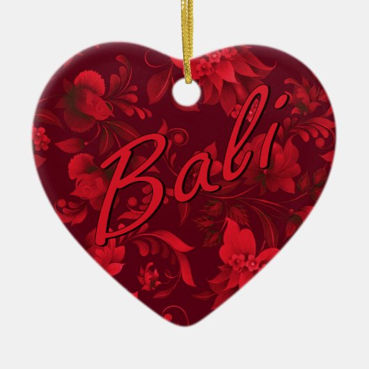 Kerstmis in Bali Batik 1 Keramisch Ornament (Voorkant)