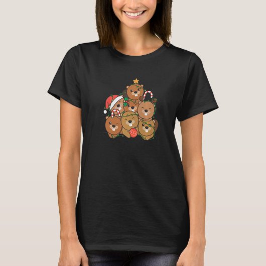 Kerstmis in Beaver T-shirt (Voorkant)