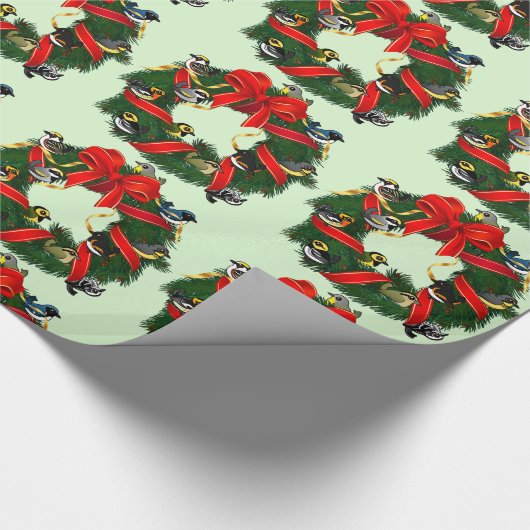 Kerstmis in Birdorable Warblers Cadeaupapier (Hoek)