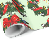 Kerstmis in Birdorable Warblers Cadeaupapier (Rol Hoek)