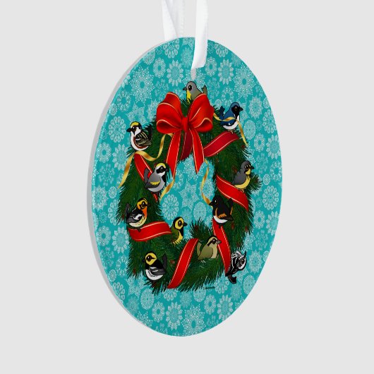 Kerstmis in Birdorable Warblers Ornament (voorkant)