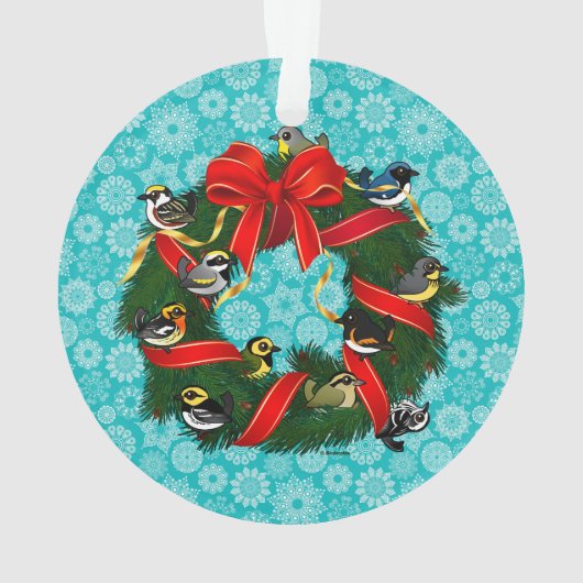 Kerstmis in Birdorable Warblers Ornament (achterkant)