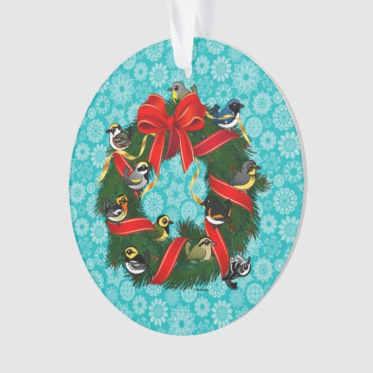 Kerstmis in Birdorable Warblers Ornament (voorkant)