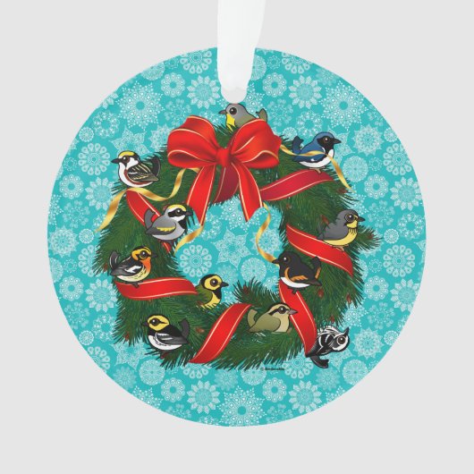 Kerstmis in Birdorable Warblers Ornament (voorkant)