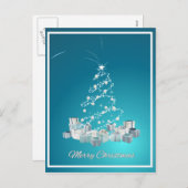 Kerstmis in blauw Briefkaart (Voorkant / Achterkant)