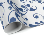 Kerstmis in blauw en zilver cadeaupapier (Rol Hoek)