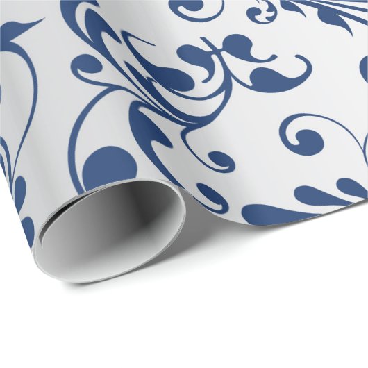 Kerstmis in blauw en zilver cadeaupapier (Rol Hoek)