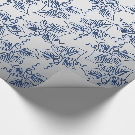 Kerstmis in blauw en zilver cadeaupapier (Hoek)