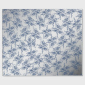 Kerstmis in blauw en zilver cadeaupapier (Vlak)