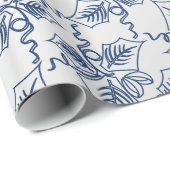 Kerstmis in blauw en zilver cadeaupapier (Rol Hoek)