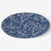 Kerstmis in blauw en zilver papieren bordje (Gekanteld)