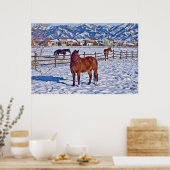 Kerstmis in Bozeman Montana Poster (Keuken)